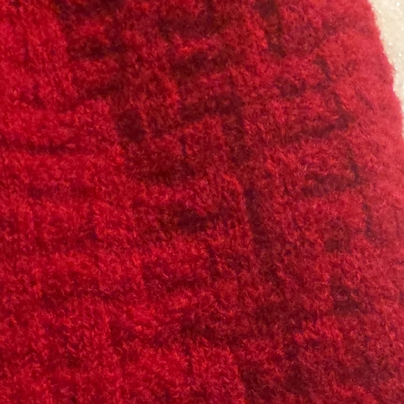 Talbots Wool Red Zip-Front Textured Knit Jacket - Picture 9 of 11